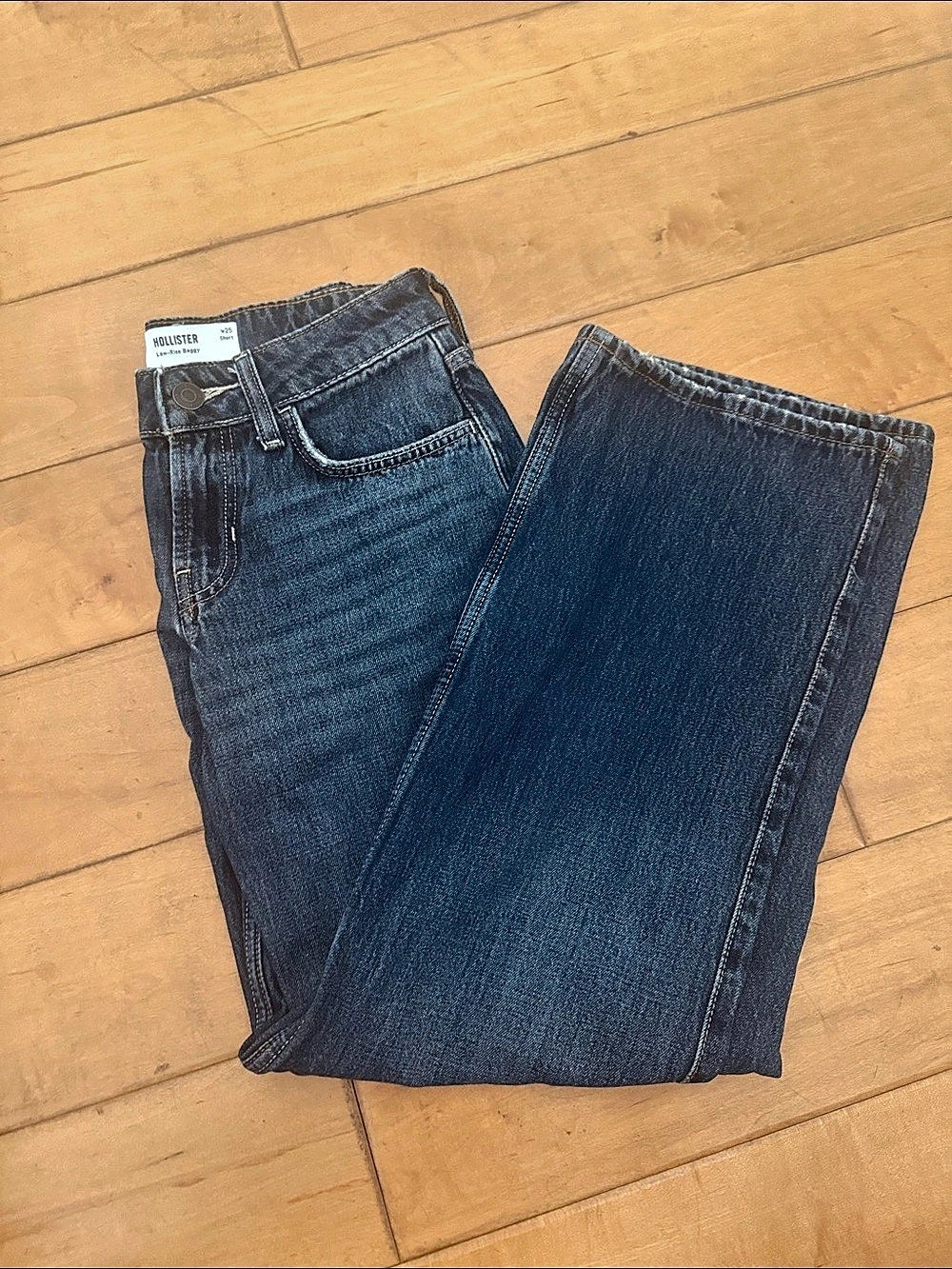 Hollister Low-Rise Baggy Jeans Blue Waist 25 Short